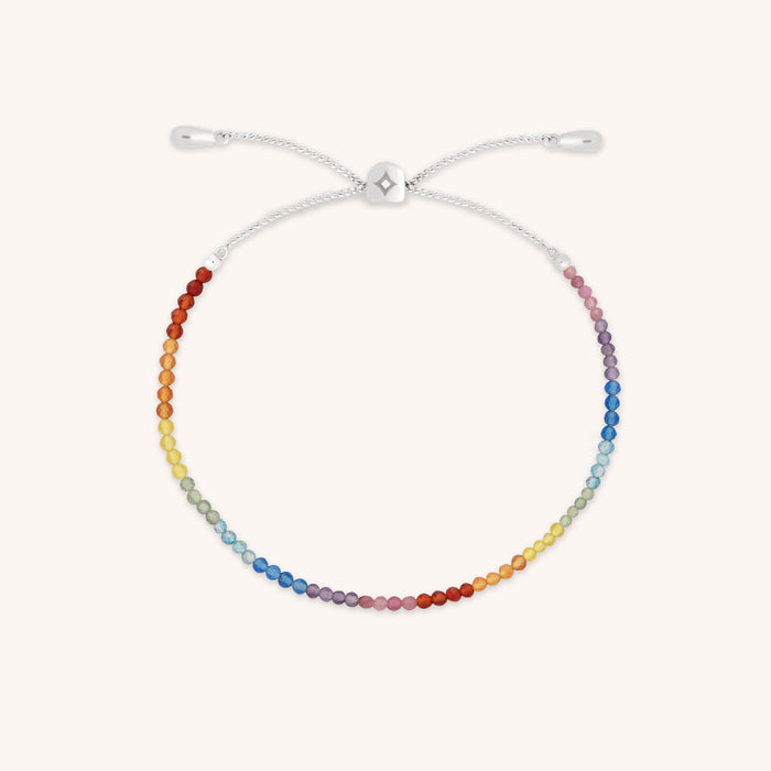 Rainbow Gemstone Bracelet in 9k White Gold