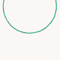 Agate May Beaded Birthstone Necklace in Solid Gold