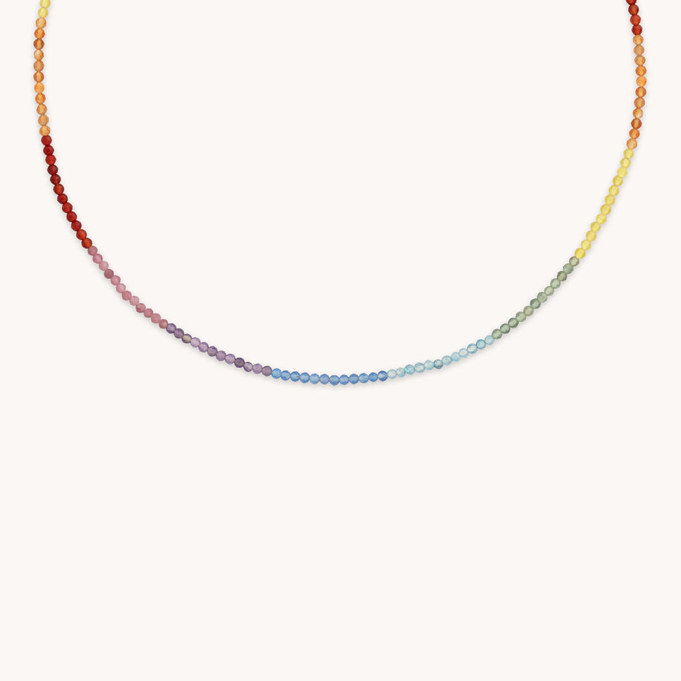 Rainbow Gemstone Necklace in 9k Gold