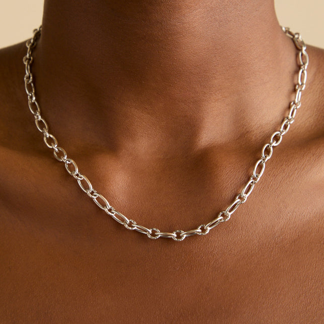 Bold Link Chain Necklace in Silver