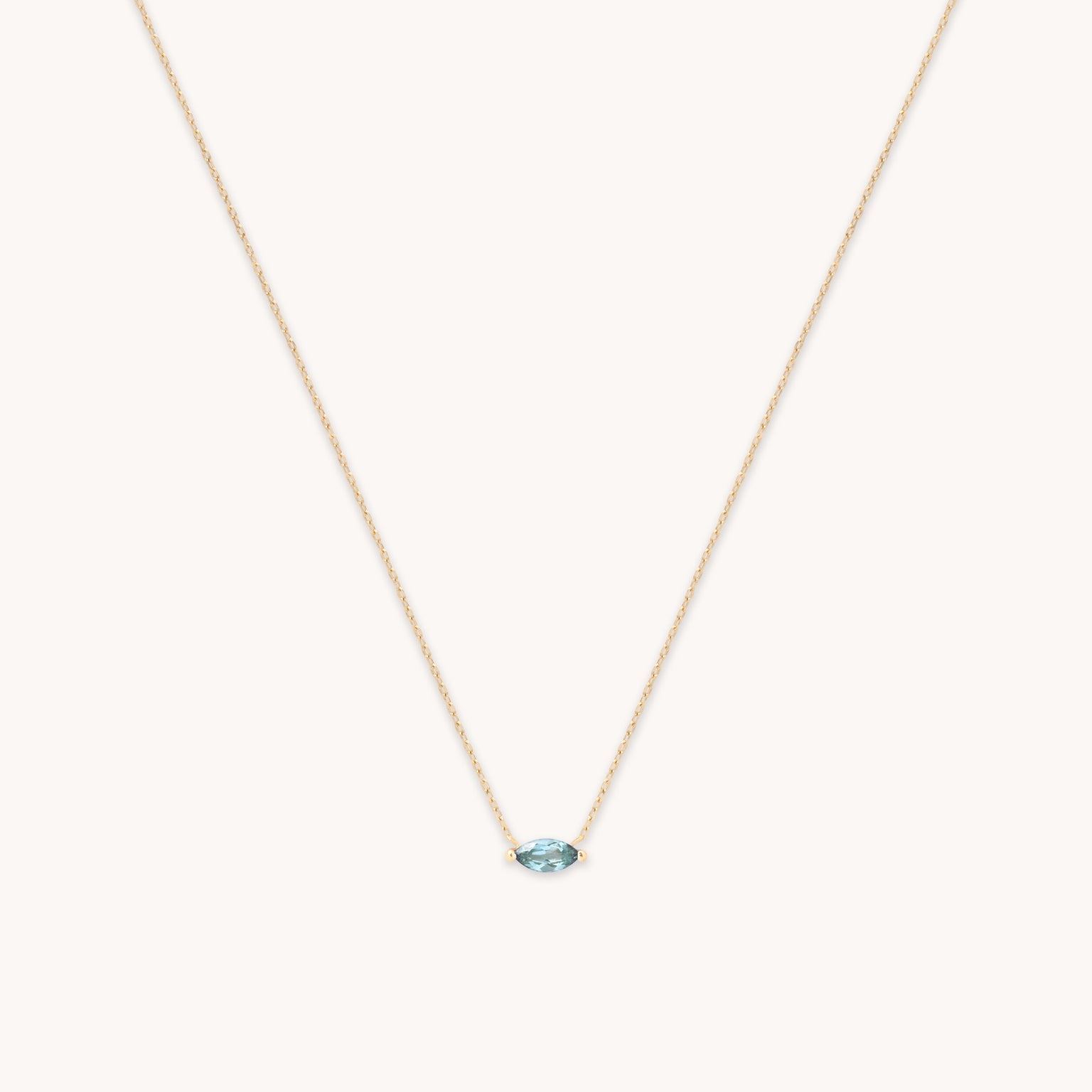 Alexandrite Marquise Necklace in Solid Gold