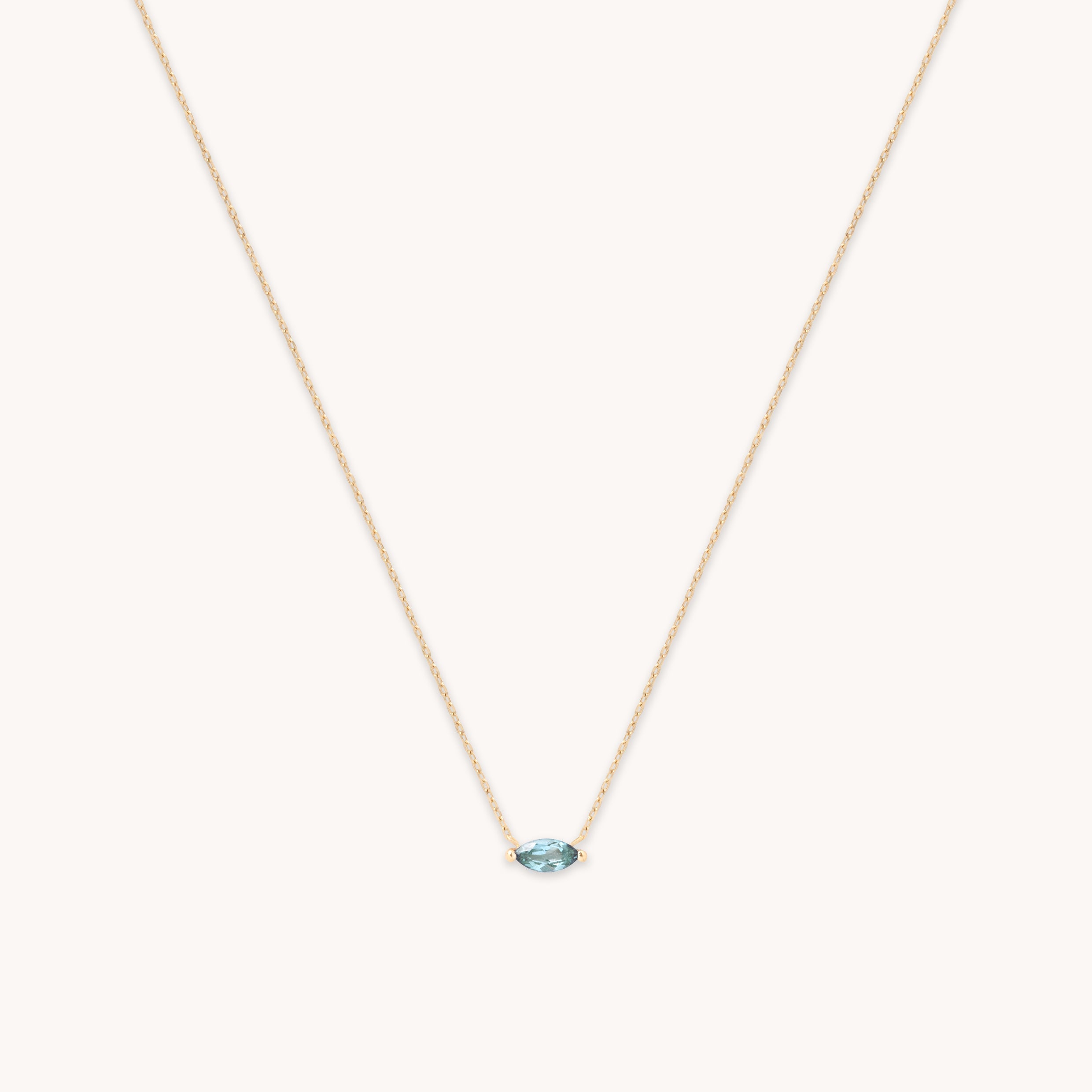 Alexandrite Marquise Necklace in Solid Gold