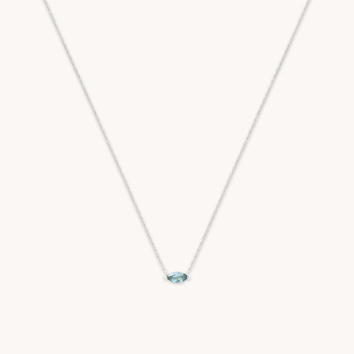 Alexandrite Marquise Necklace in Solid White Gold