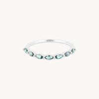 Alexandrite Marquise Band Ring in Solid White Gold