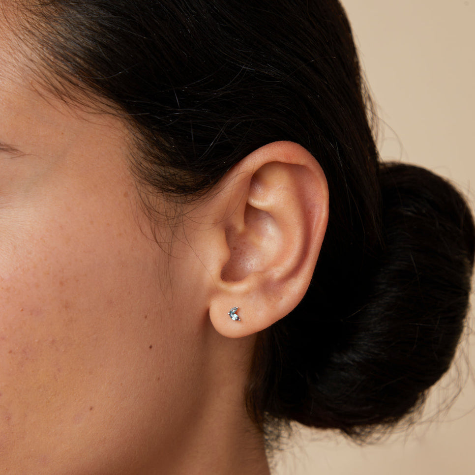 Alexandrite Marquise Studs in Solid White Gold