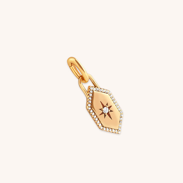 Shield Talisman Charm in Gold