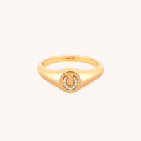 Horseshoe Signet Ring in Gold