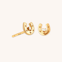 Horseshoe Stud Earrings in Gold