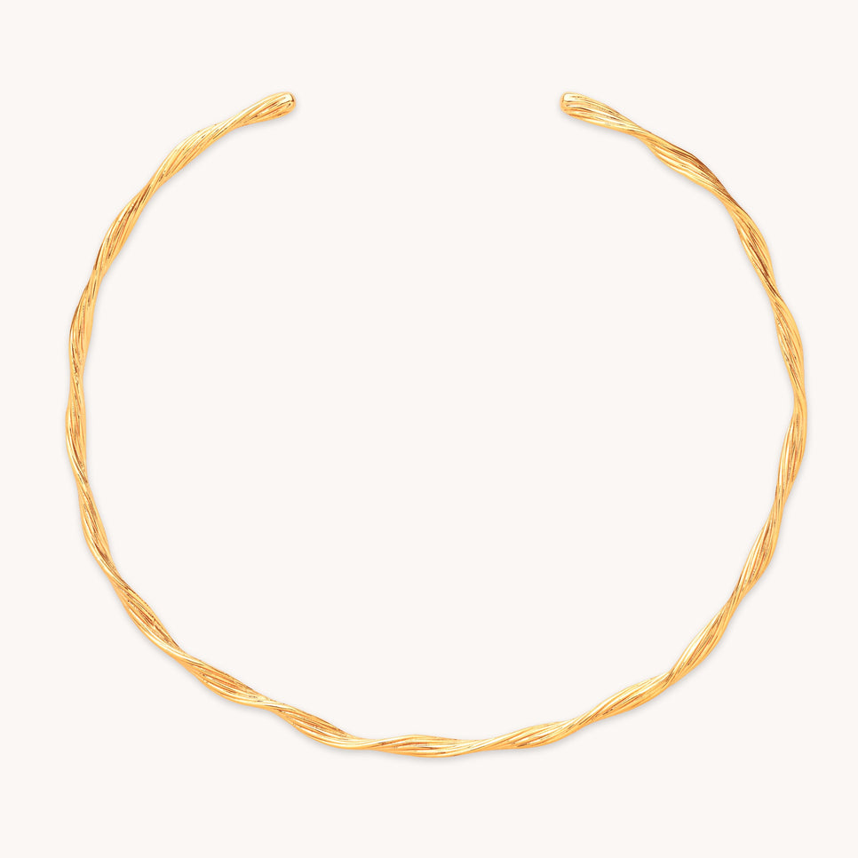 Twist Cuff Necklace in Gold