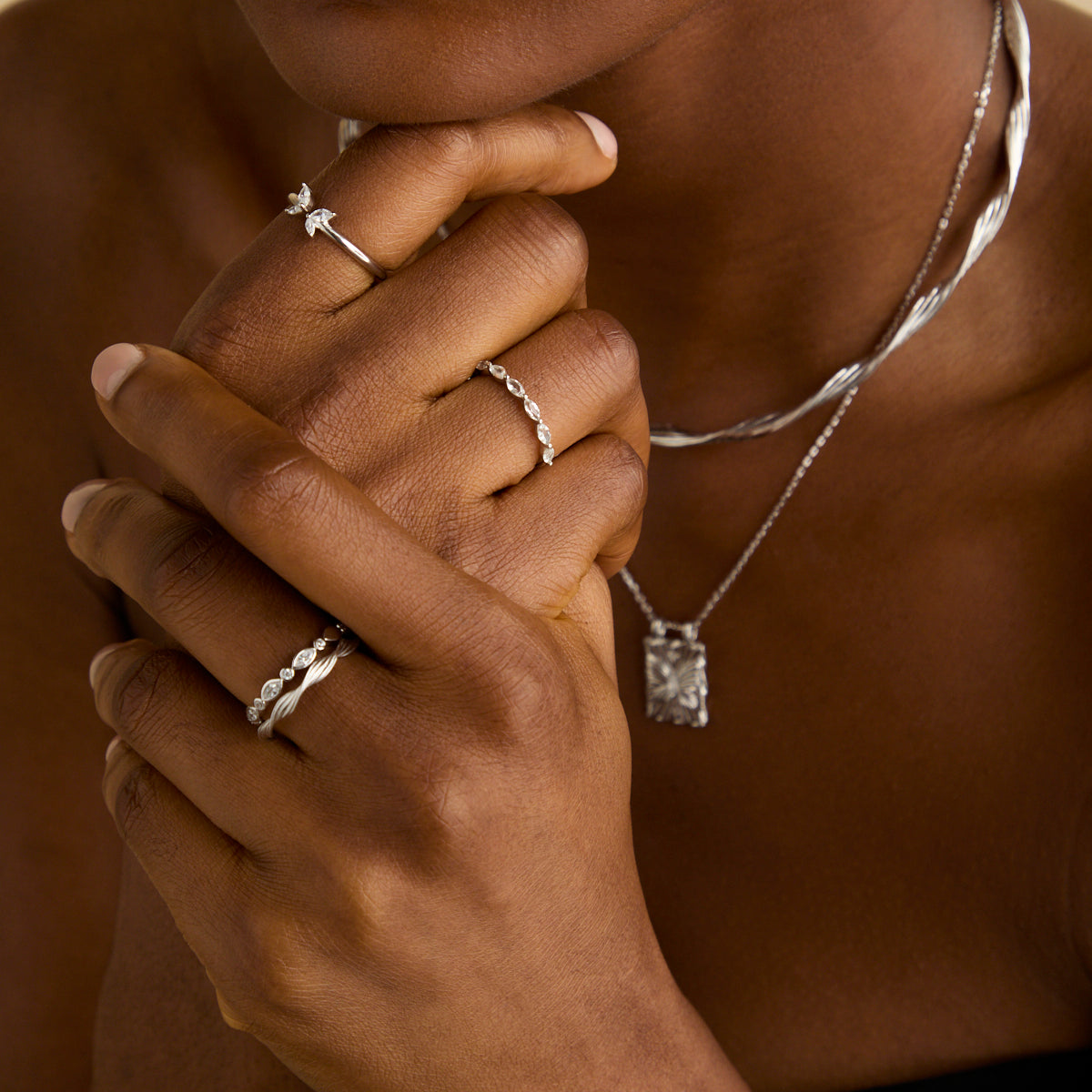 Twist Band Ring in Silver