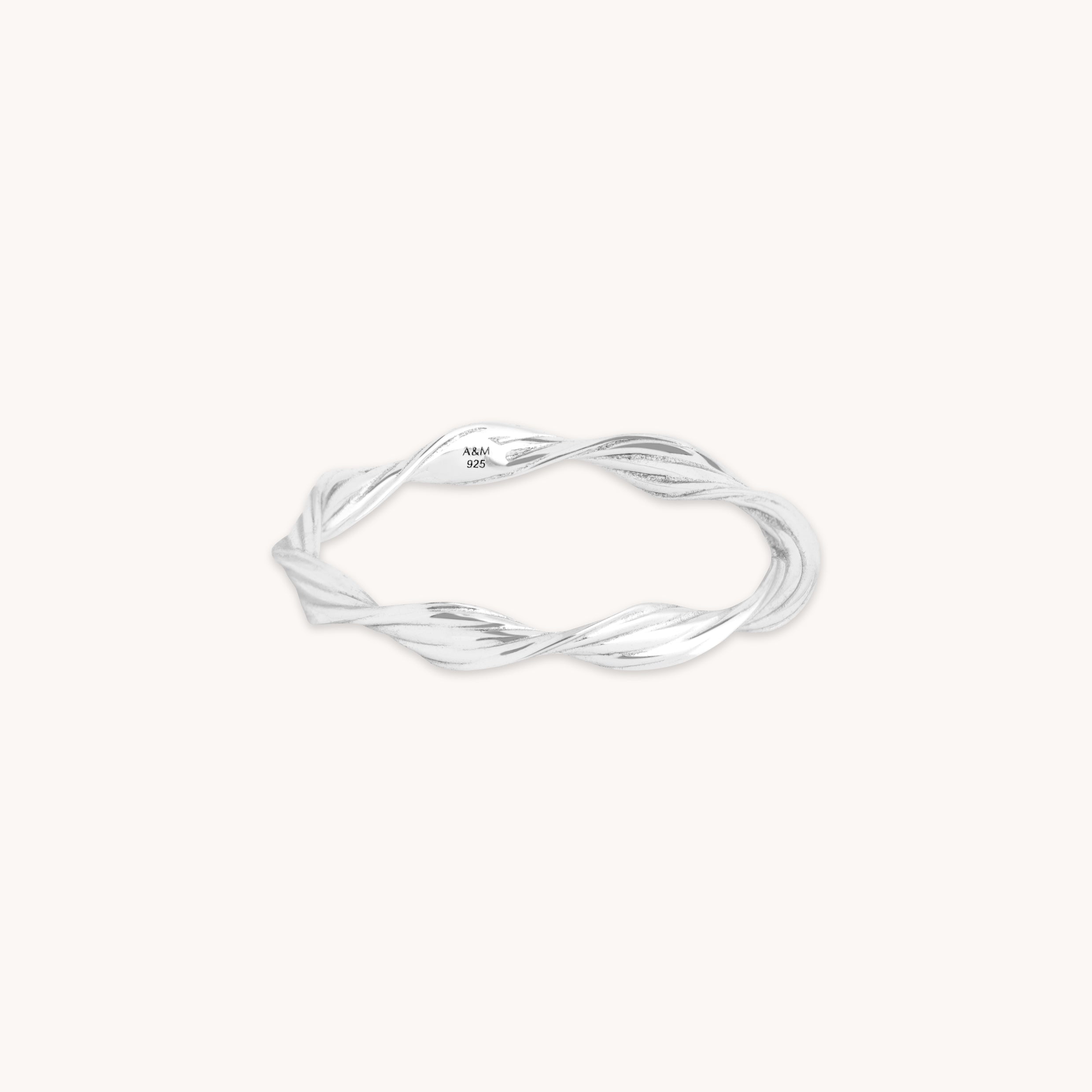 Twist Band Ring in Silver