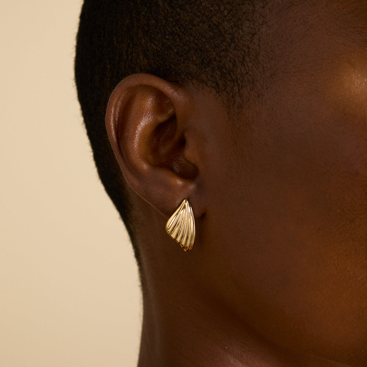 Wing Statement Studs in Gold