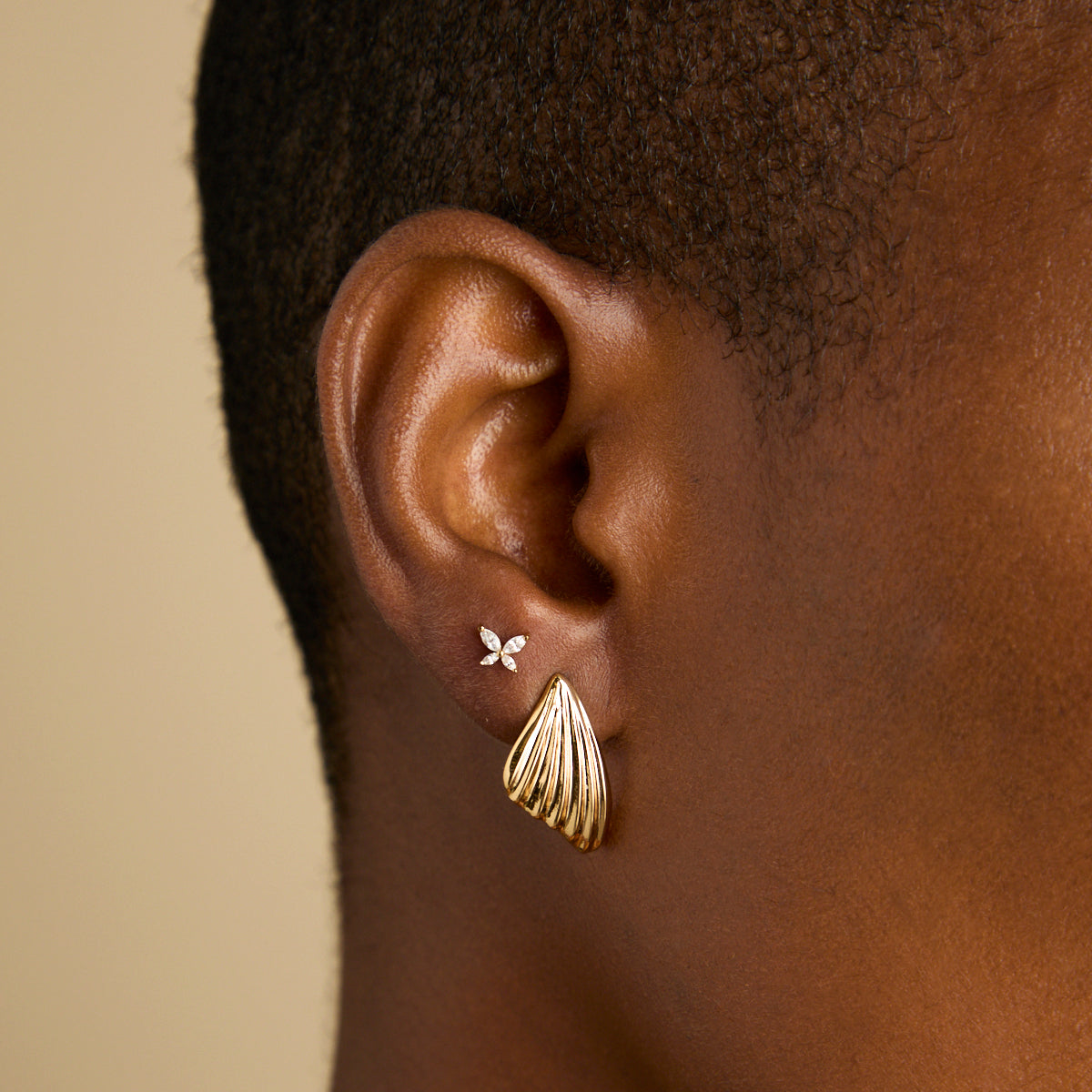 Wing Statement Studs in Gold