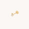 Diamond Bezel Pear Piercing Stud in Solid Gold