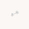 Diamond Bezel Pear Piercing Stud in Solid White Gold
