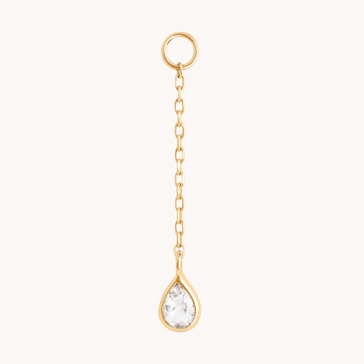 White Topaz Ear Curation Chain™ in Solid Gold