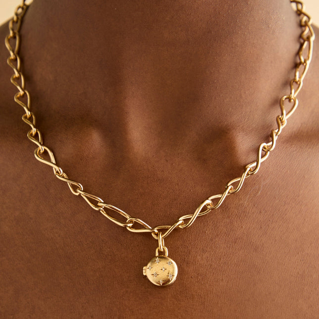 Cosmic Locket Clip Charm in Gold