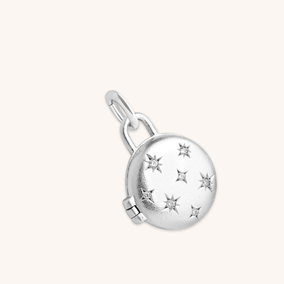 Cosmic Locket Talisman Charm in Silver