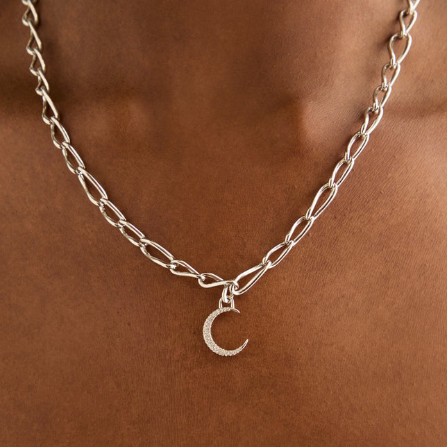 Moon Clip Charm in Silver