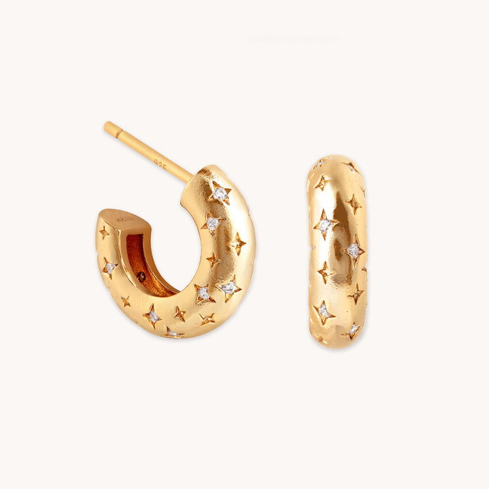 Cosmic Dome Small Hoops in Gold