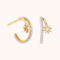 Cosmic Illusion Crystal Hoops in Gold