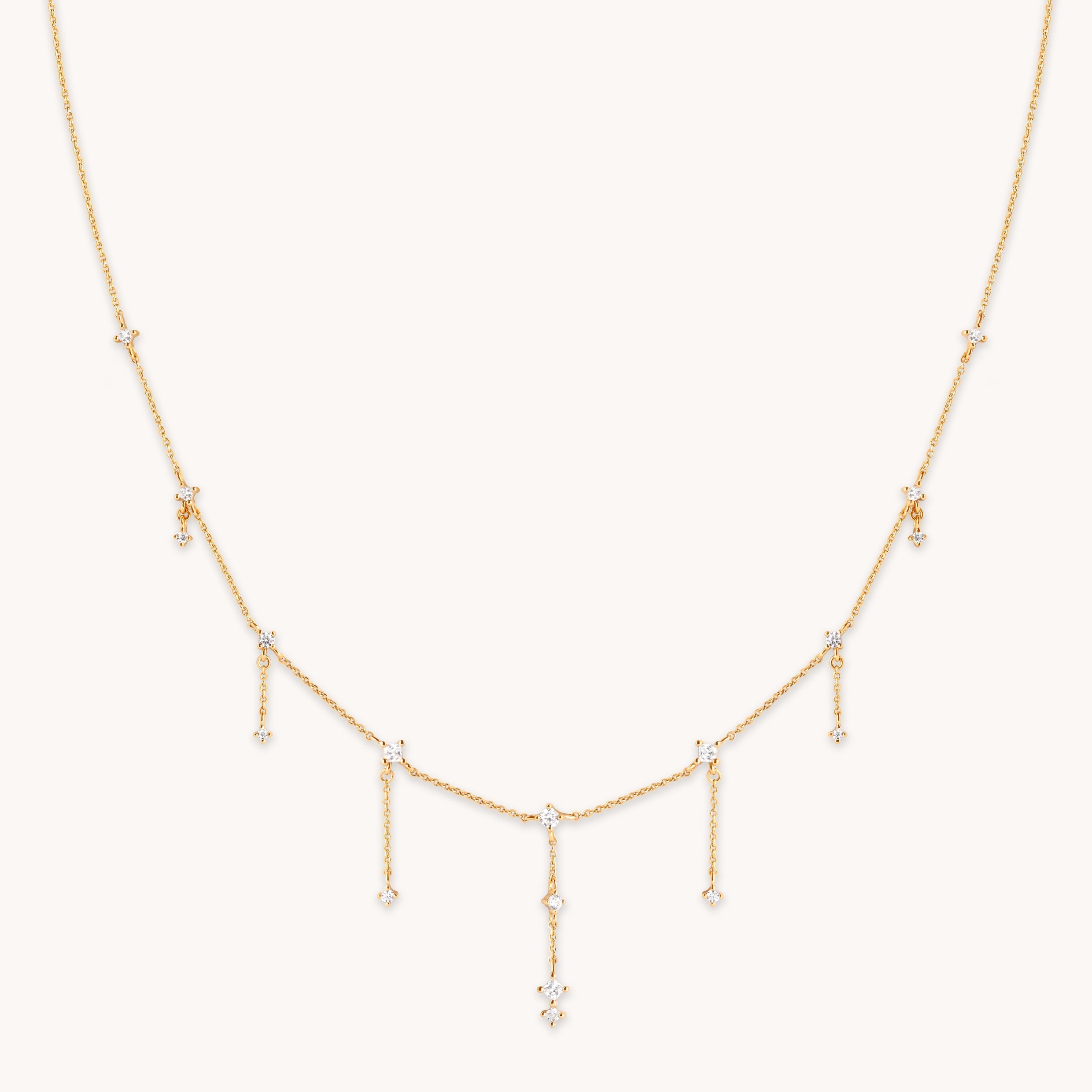 Cosmic Charm Drop Necklace in Gold