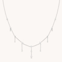 Cosmic Charm Drop Necklace in Silver