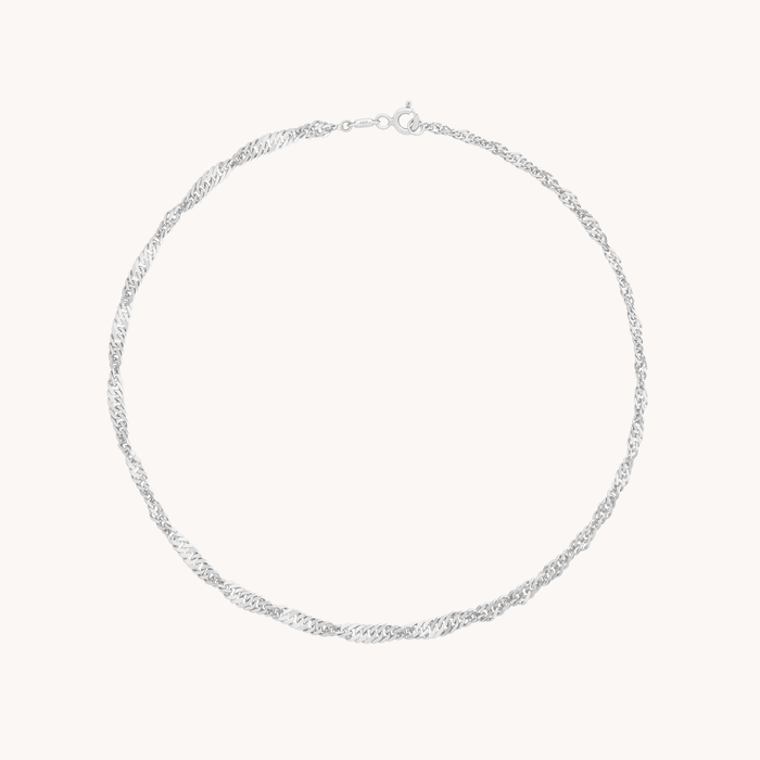 Bold Astrid Chain Anklet in Solid White Gold