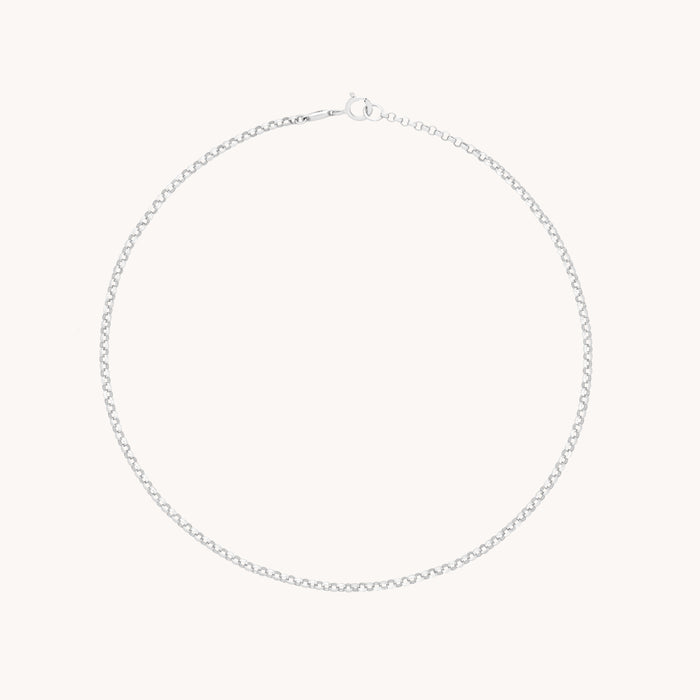 Chelsea Chain Anklet in Solid White Gold