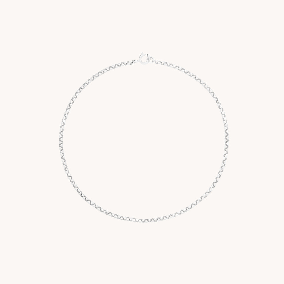 Chelsea Chain Bracelet in Solid White Gold