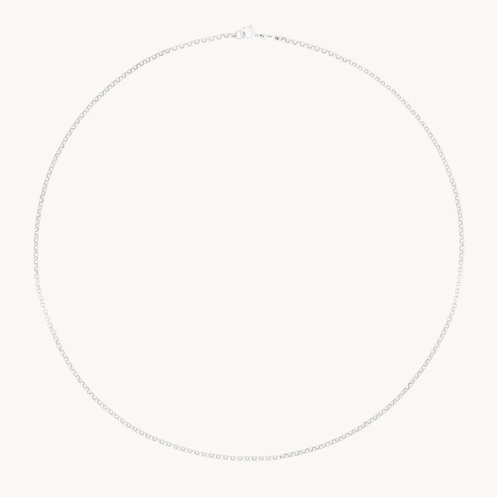 Chelsea Chain Necklace in Solid White Gold