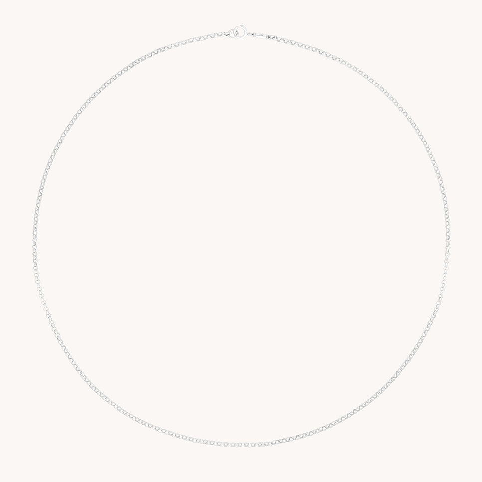 Chelsea Chain Necklace in Solid White Gold