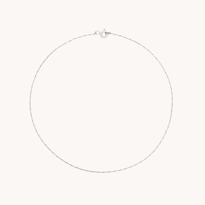 Marylebone Chain Anklet in Solid White Gold