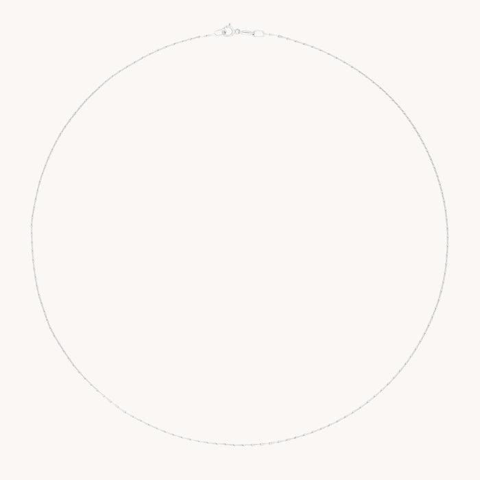Marylebone Chain Necklace in Solid White Gold