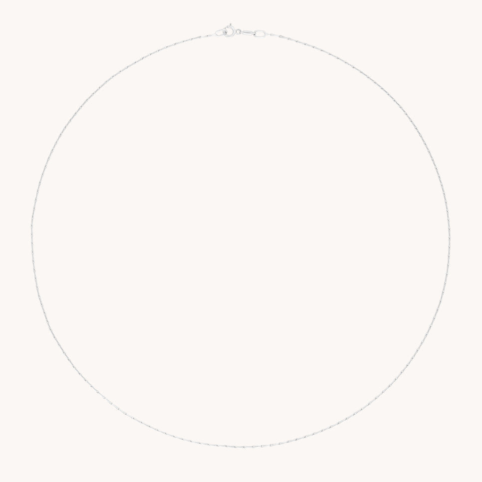 Marylebone Chain Necklace in Solid White Gold