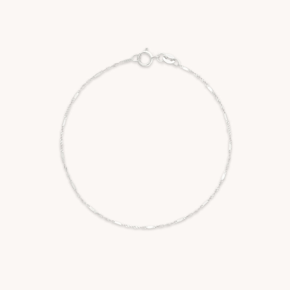 Astrid Story Chain Bracelet in Solid White Gold