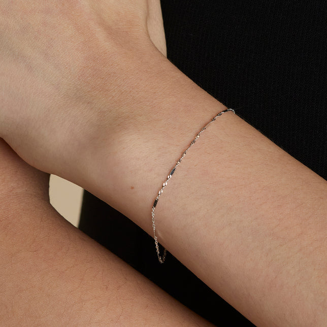 Astrid Story Chain Bracelet in Solid White Gold
