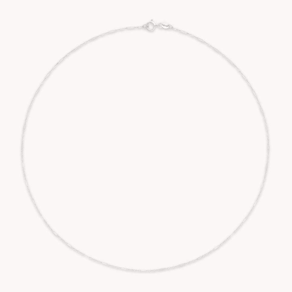 Astrid Chain Necklace in Solid White Gold