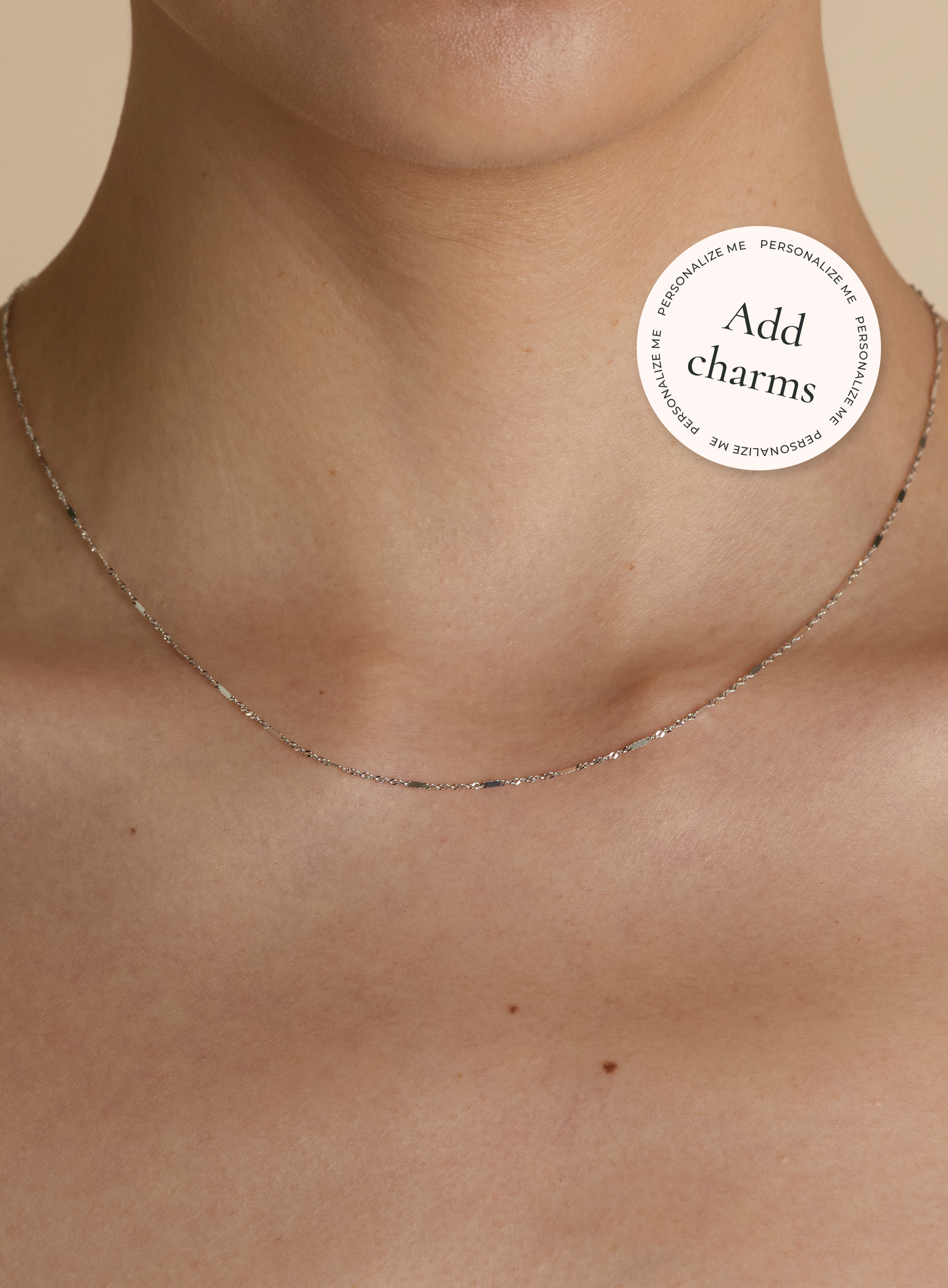 Astrid Story Chain Necklace in Solid White Gold