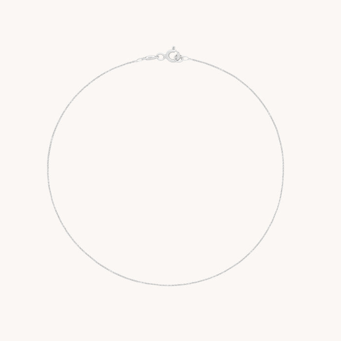 Shoreditch Chain Anklet in Solid White Gold