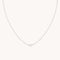 Bow Charm Necklace in Solid White Gold