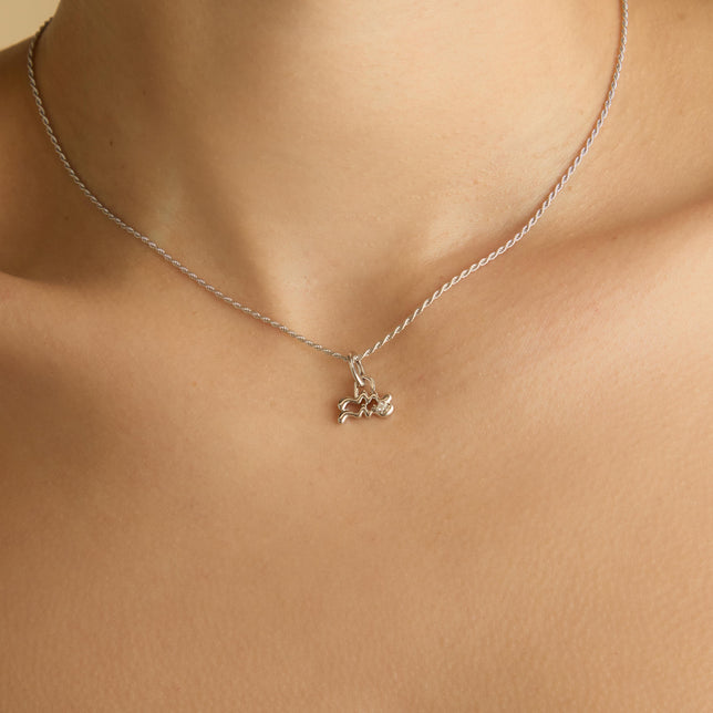 Aquarius Jewellery - Aquarius Zodiac Talisman Charm in Silver - Talisman Charm - Astrid &amp; Miyu