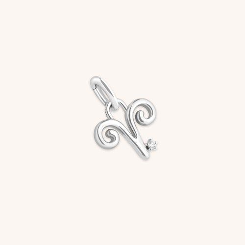 Aries Jewellery - Aries Zodiac Talisman Charm in Silver - Talisman Charm - Astrid &amp; Miyu