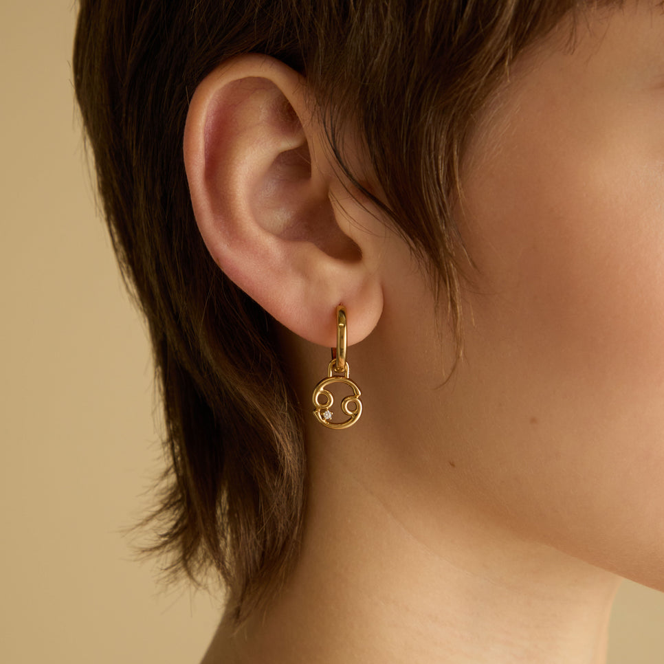 18k Gold Plated Jewellery - Cancer Zodiac Talisman Charm in Gold - Talisman Charm - Astrid &amp; Miyu