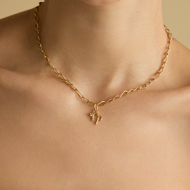 Capricorn Zodiac Clip Charm in Gold