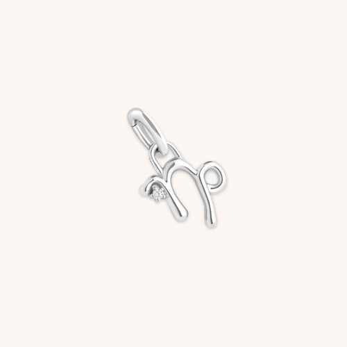 Capricorn Zodiac Clip Charm in Silver