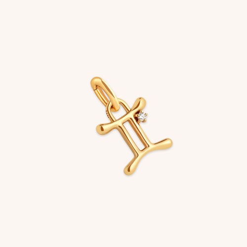 Gemini Zodiac Clip Charm in Gold