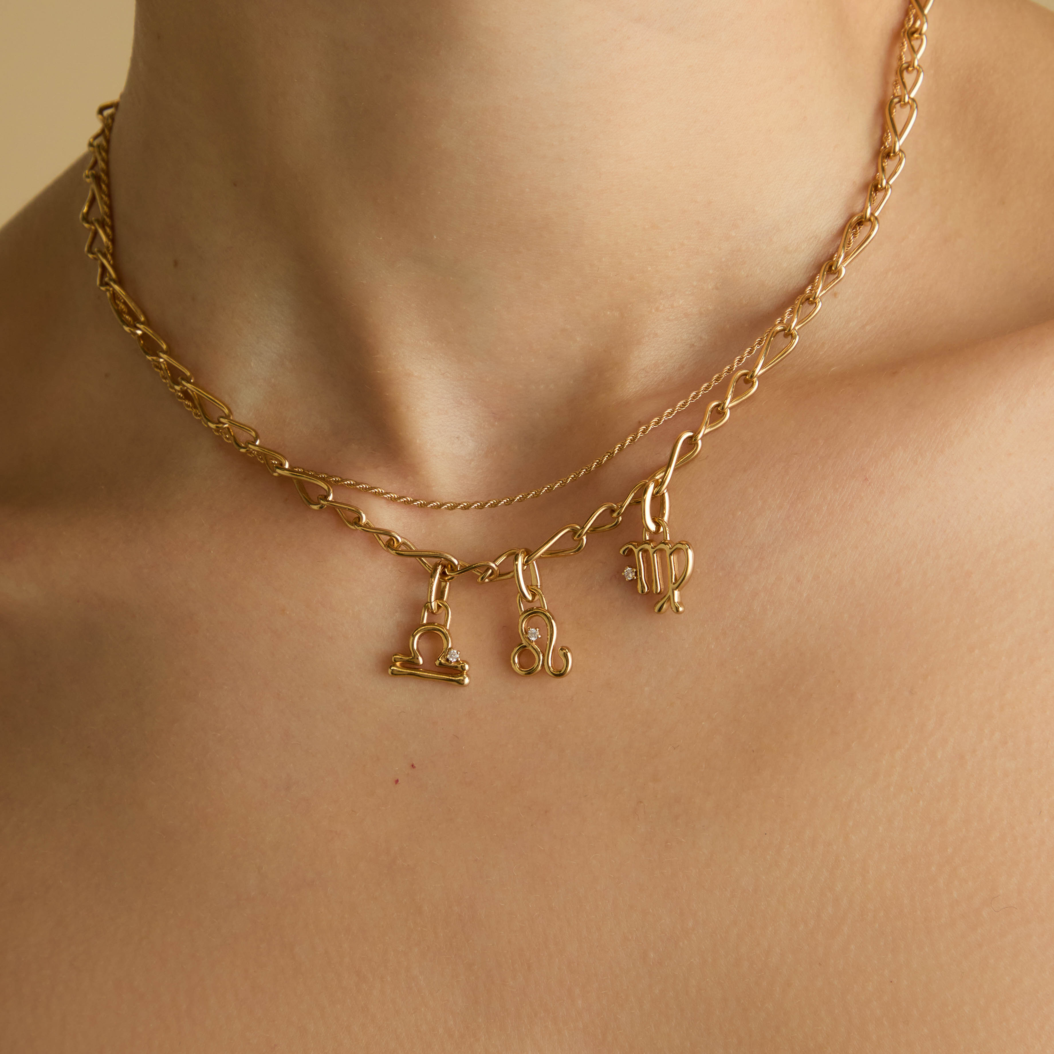 18k Gold Plated Jewellery - Libra Zodiac Talisman Charm in Gold - Talisman Charm - Astrid &amp; Miyu