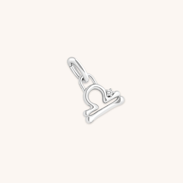 Libra Zodiac Talisman Charm in Silver