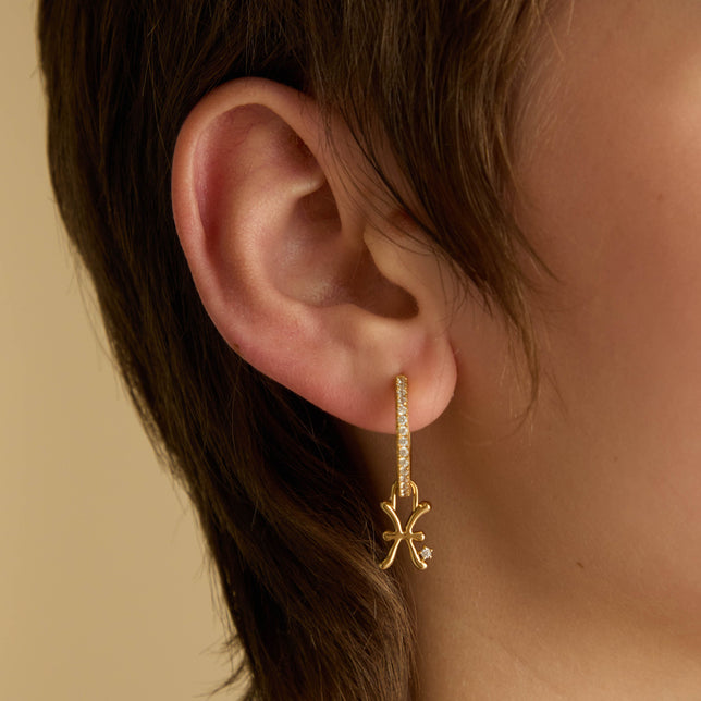 18k Gold Plated Jewellery - Pisces Zodiac Talisman Charm in Gold - Talisman Charm - Astrid & Miyu